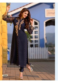 Navy Designer Georgette Kurti 